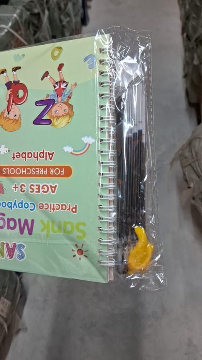 Reusable Magic Copybook for Kids | Handwriting, Math & Drawing (4 Books + Pen Set)