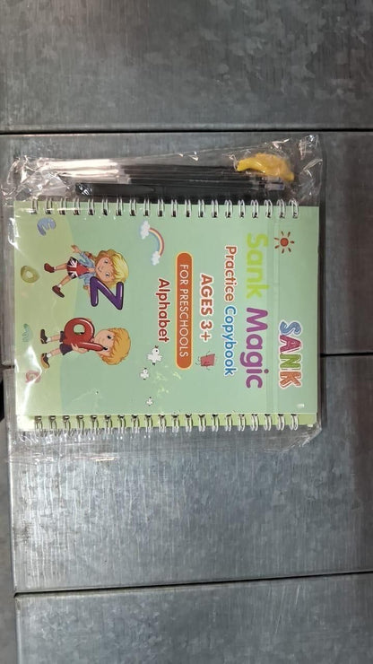 Reusable Magic Copybook for Kids | Handwriting, Math & Drawing (4 Books + Pen Set)